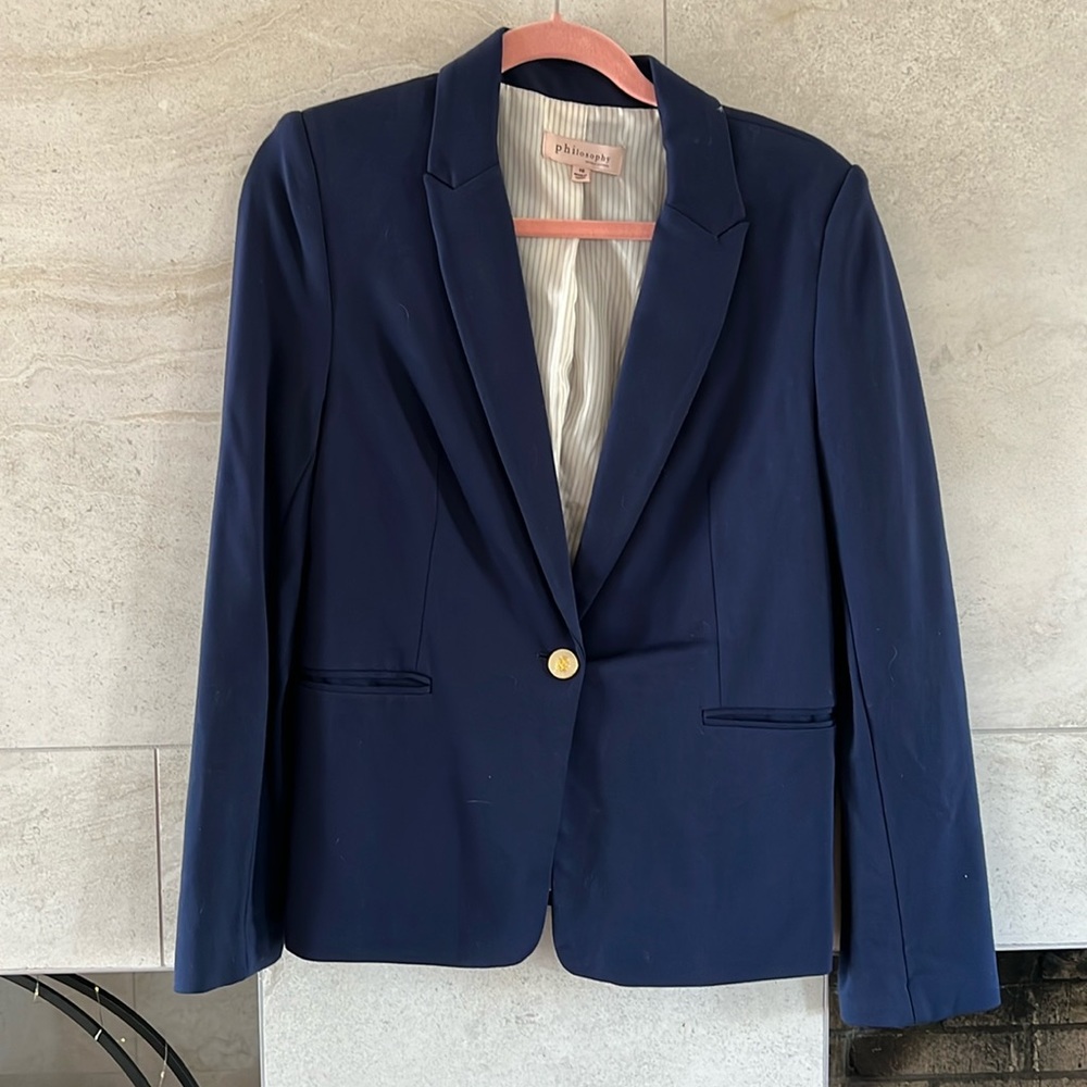 Navy Jersey Blazer